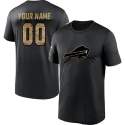 Custom Buffalo Bills Men's Black 2020 Salute To Service Performance T-Shirt