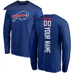 Custom Buffalo Bills Men's Royal Backer Long Sleeve T-Shirt -