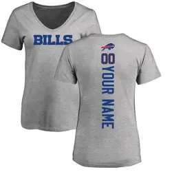 Custom Buffalo Bills Women's Backer V-Neck T-Shirt - Ash