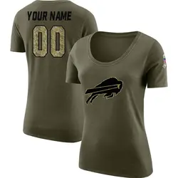 Custom Buffalo Bills Women's Legend Olive Salute to Service Scoop Neck T-Shirt