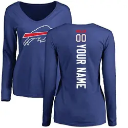 Custom Buffalo Bills Women's Royal Backer Slim Fit Long Sleeve T-Shirt -