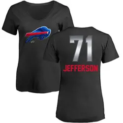 Quinton Jefferson Buffalo Bills Women's Black by Midnight Mascot T-Shirt -